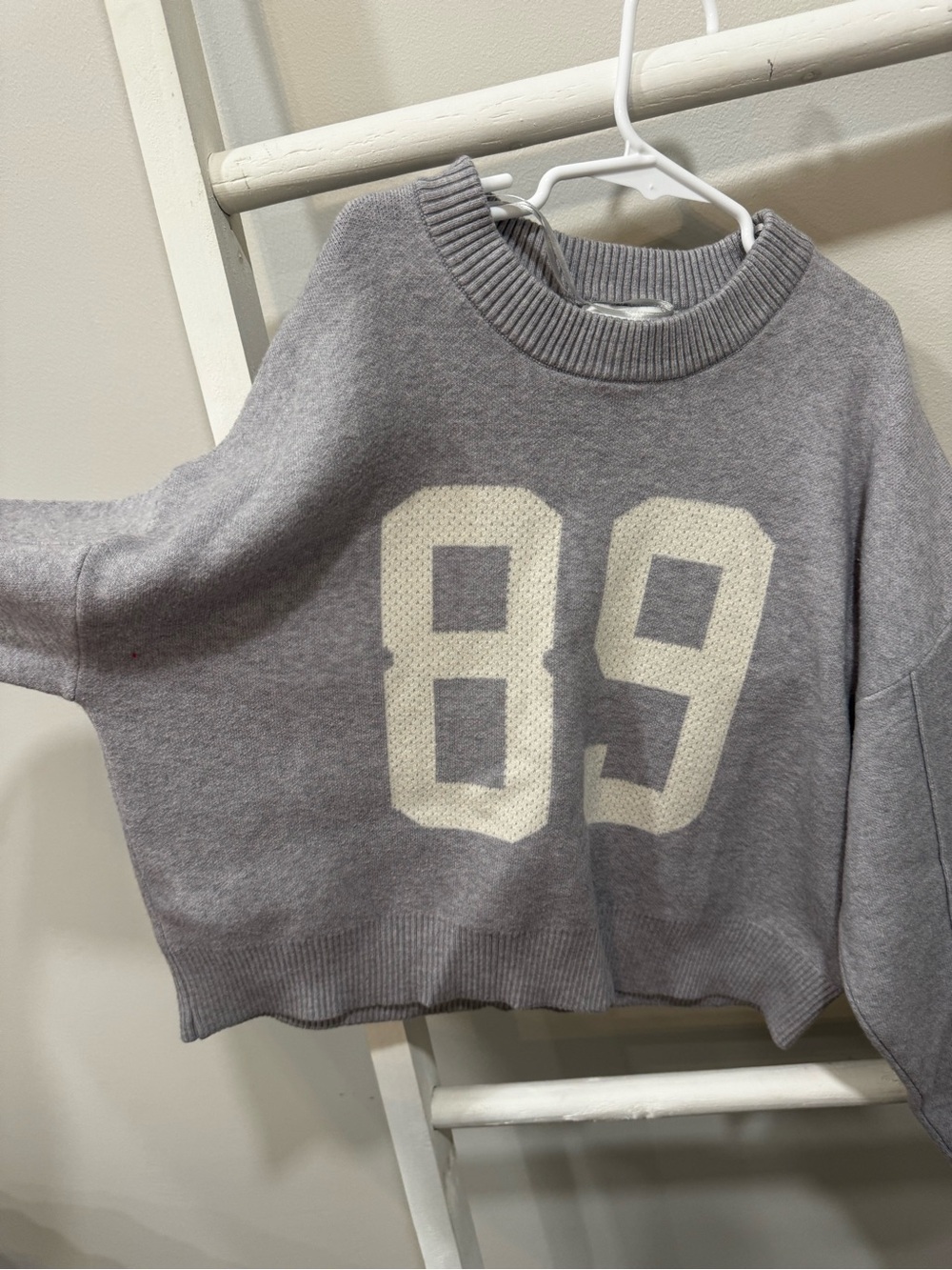Gray '89 Knit Sweater - Casual Women's Pullover
